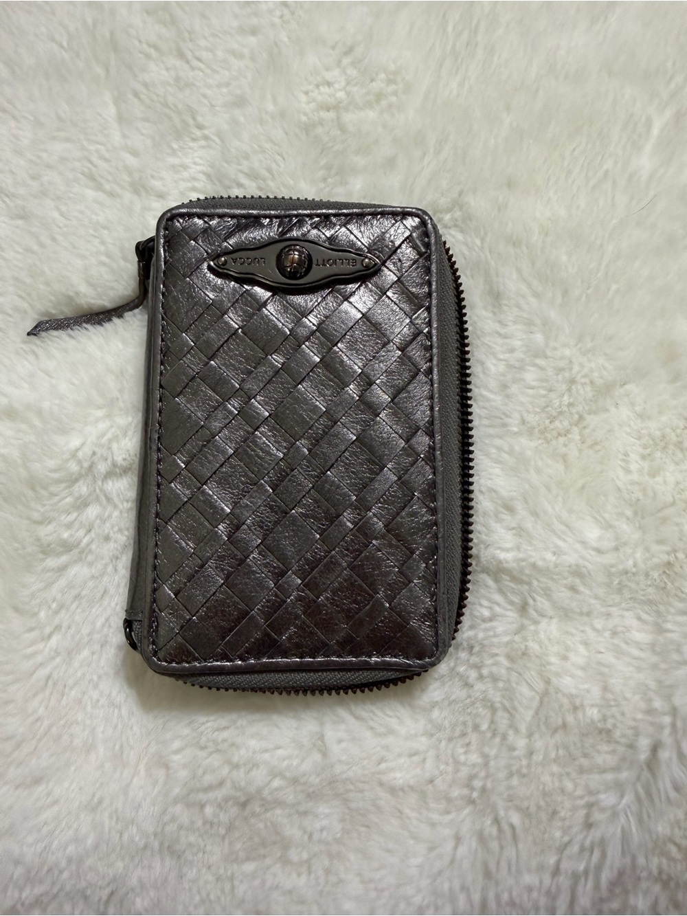 Elliott Lucca Metallic Woven Leather Wallet ✨